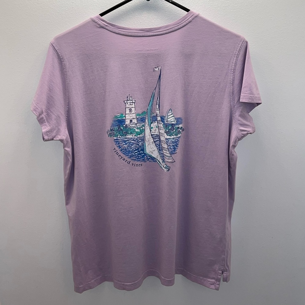 Vineyard Vines Small Purple Boat Shirt